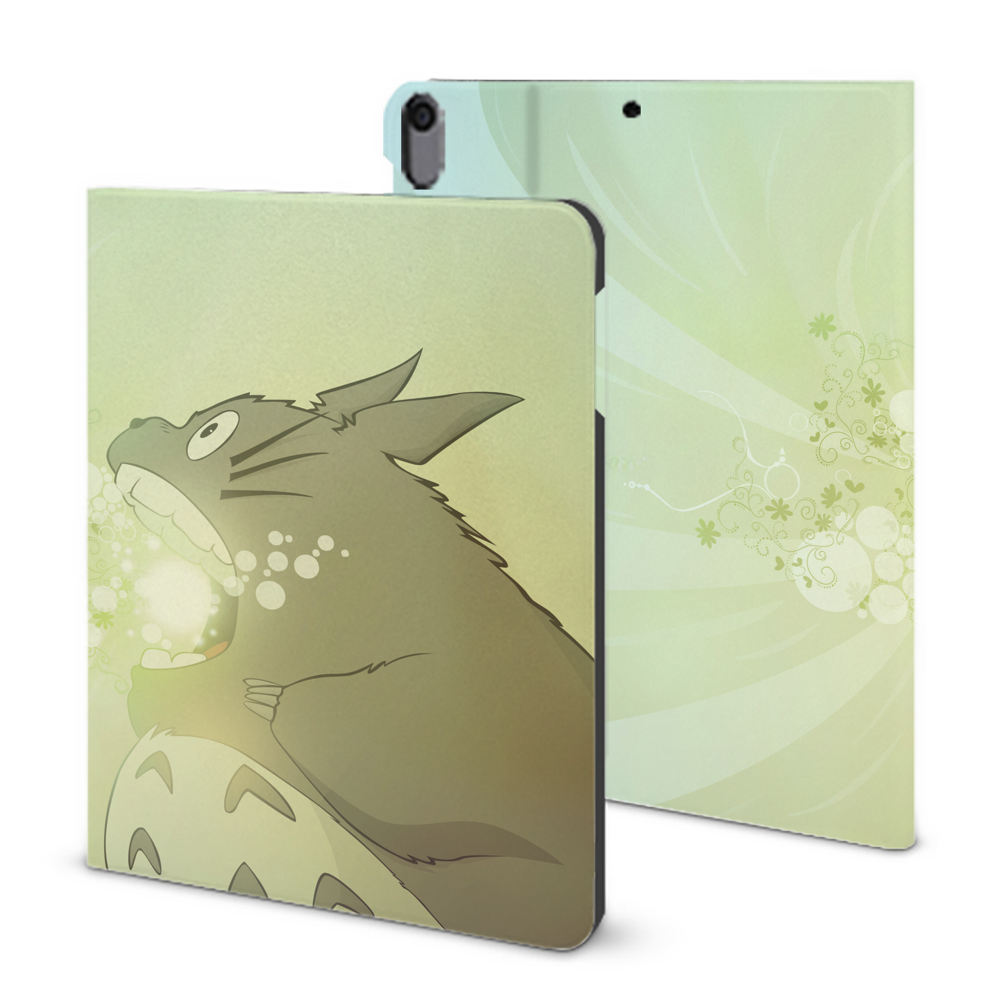 （画像用） となりのトトロ 草壁メイ 草壁サツキ My Neighbor Totoro Satsuki Kusakabe Mei Kusakabe IPad ケース ブック型 PUレザー TPU 耐衝撃 軽量 薄型 ペン収納なし 全面保護 IPad 各モデル対応